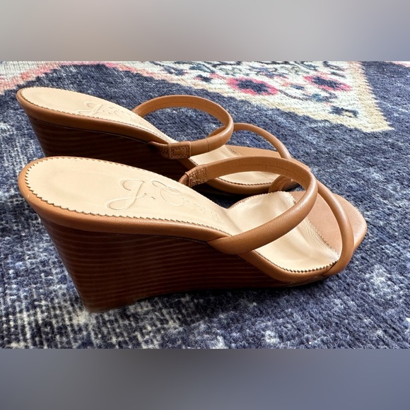 J.Crew Double-strap stacked wedges in leather, 9 - Picture 3 of 5